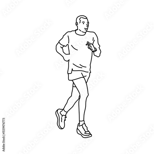 Outline Athlete Running Man – Sport Coloring Line Art for Book, Poster, and Activity Sheet