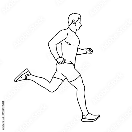 Outline Athlete Running Man – Sport Coloring Line Art for Book, Poster, and Activity Sheet