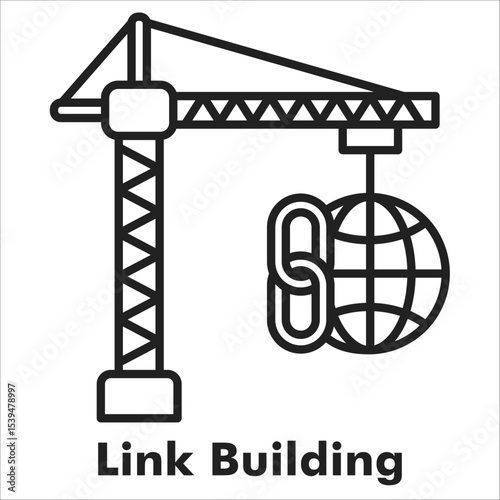 Link Building Outline Icon