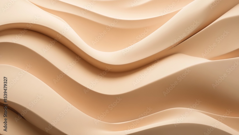 Obraz premium Abstract, light beige, wavy, smooth, 3D, textured surface
