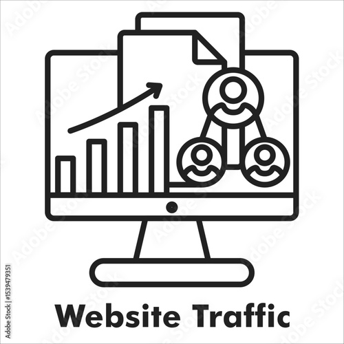 Website Traffic Outline Icon