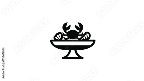 Crab Seafood Dish: Elegant Restaurant Menu Graphic