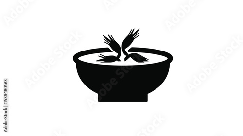 Oatmeal Bowl Icon: Simple, Minimalist Grain Food Graphic