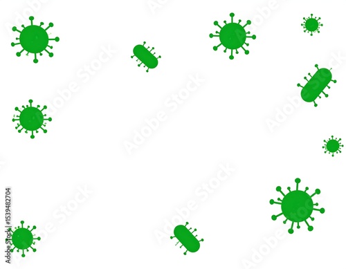 Green Virus Icons White Background.