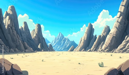 Desert canyon vista, bright sunny day