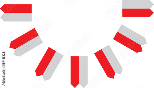 vector illustration of a red and white ribbon