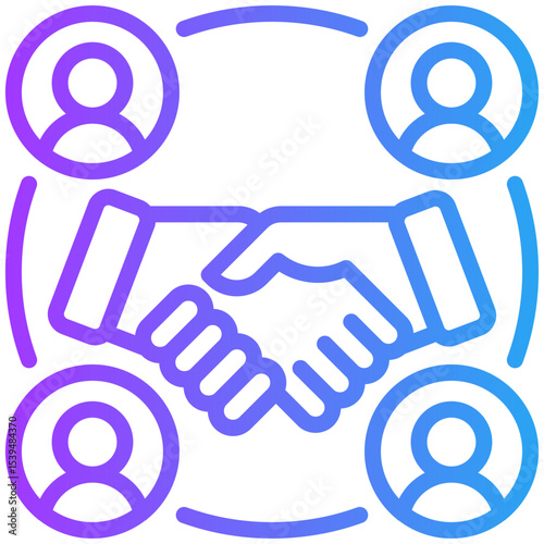 Collaborative  icon for strategic planning, website, application, printing, document, poster design, etc