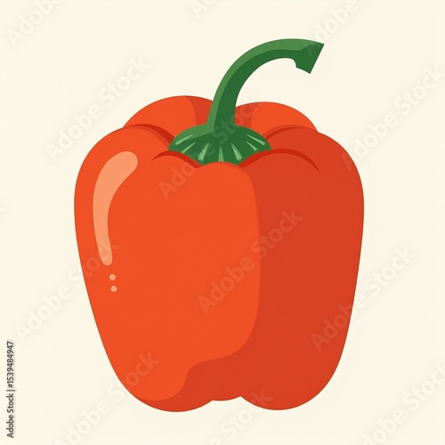 Vibrant Red Bell Pepper Illustration Flat Design Vector Graphic Image Download  Perfect for Food Blogs Websites and Cookbooks
