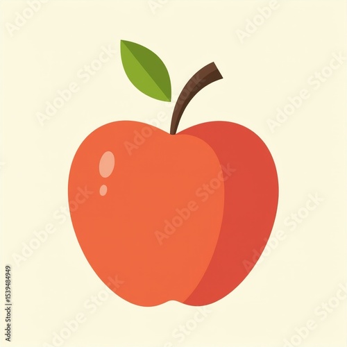 Red Apple Illustration Flat Design Graphic Vector Image Download