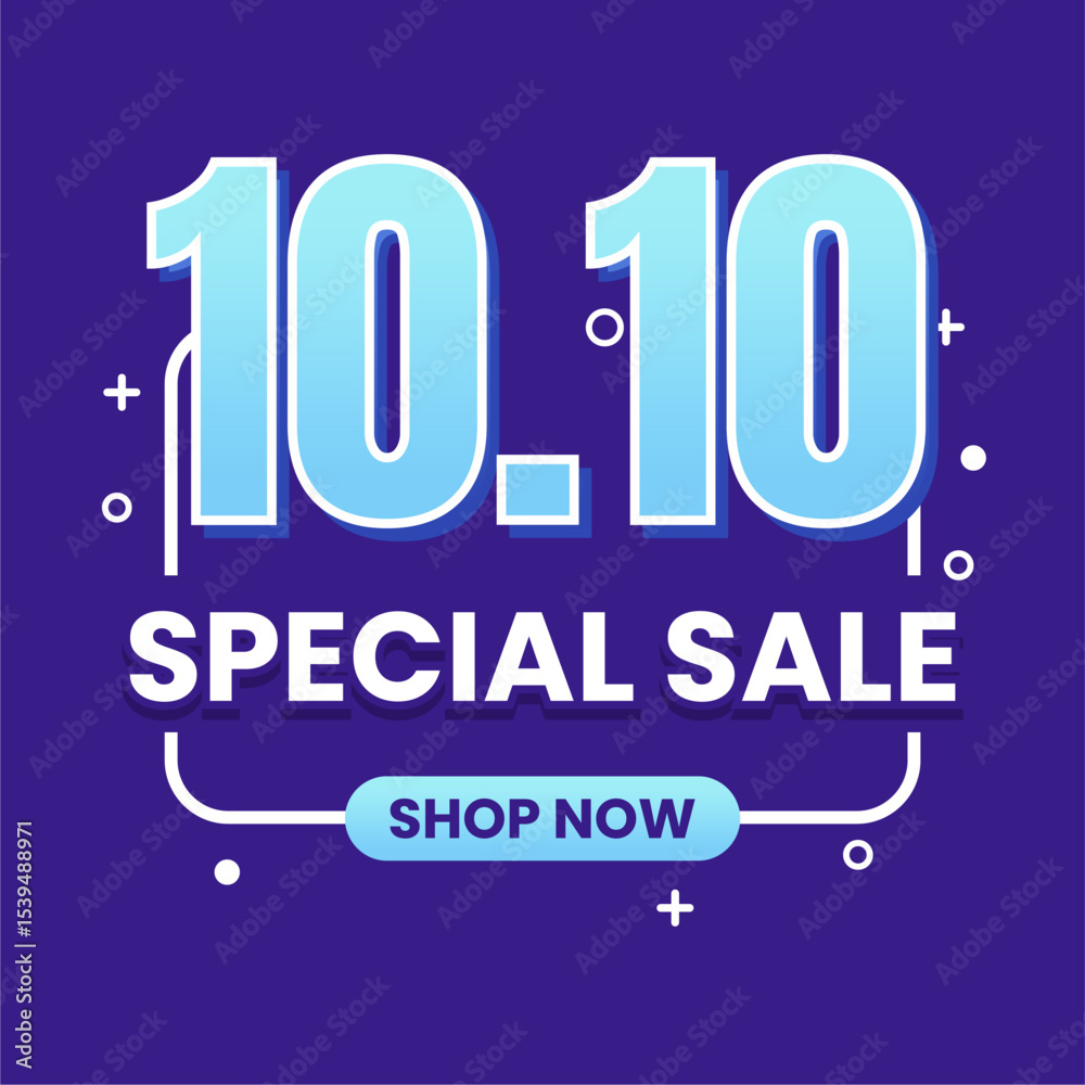 Obraz premium Minimalist Neon Blue Sale Banner with Bold Typography and Modern Geometric Background