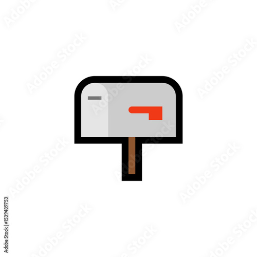 Simple Mailbox Icon, Postbox, Letterbox, Flat Design
