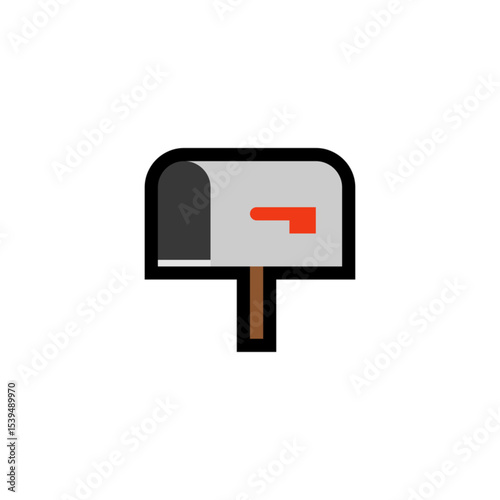 Simple Mailbox Icon, Flat Design