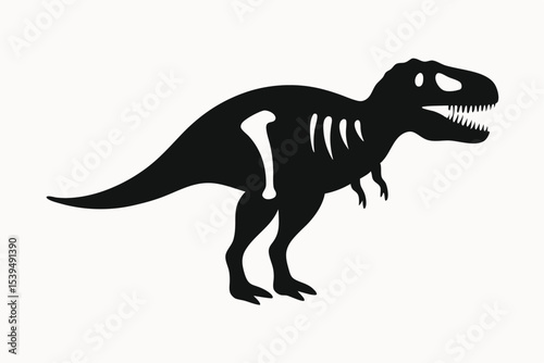 Tyrannosaurus Rex Skeleton Prehistoric Dinosaur Illustration
