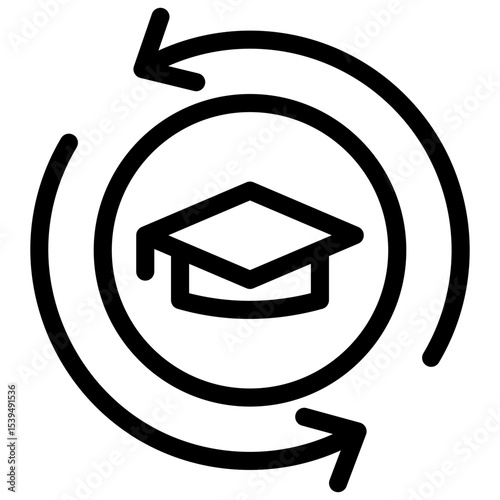 study abroad programs line icon