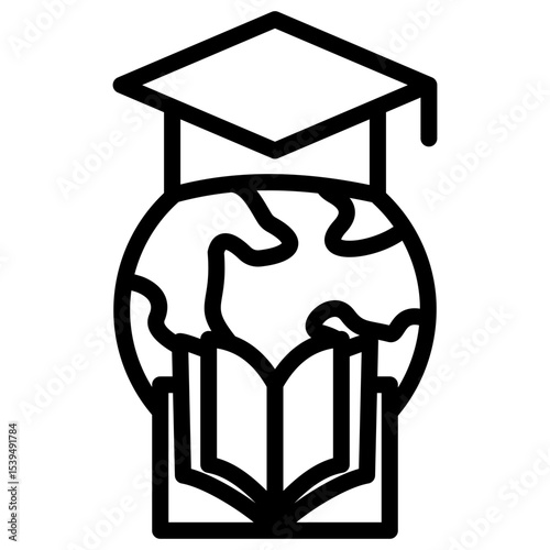 transnational education line icon