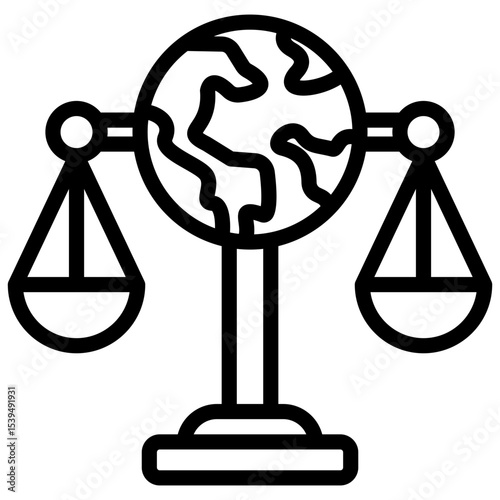 international law programs line icon