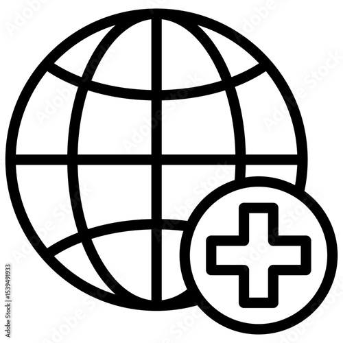 global health studies line icon
