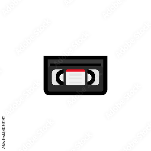 VHS Video Cassette Tape Icon Illustration