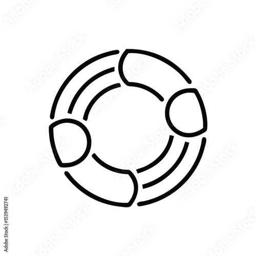 Circular line art design teamwork collaboration unity