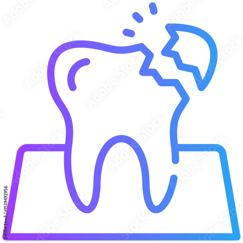 Broken tooth icon for dental, website, application, printing, document, poster design, etc