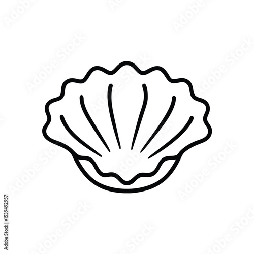 Simple line art seashell ocean beach summer coastal design