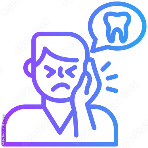 Toothache icon for dental, website, application, printing, document, poster design, etc