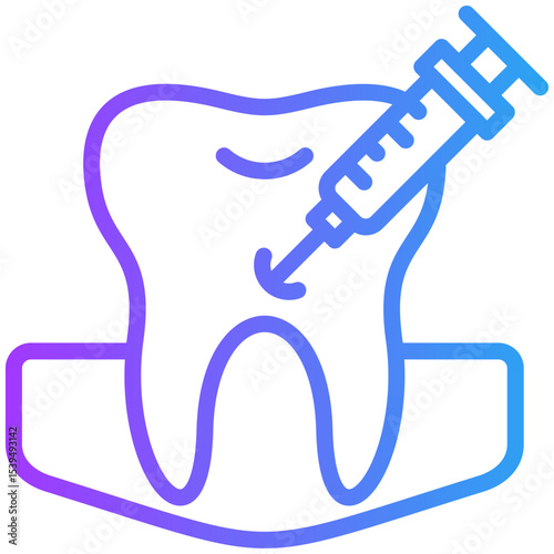 Tooth anesthetic icon for dental, website, application, printing, document, poster design, etc