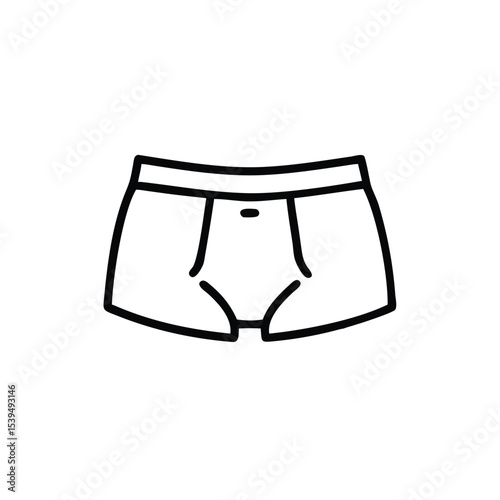 Mens underwear boxer shorts line art illustration