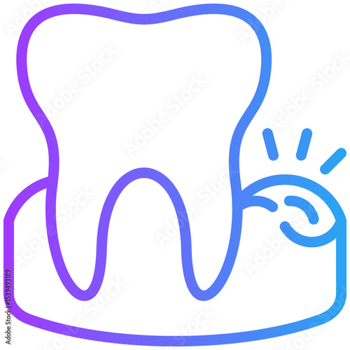Gingivitis icon for dental, website, application, printing, document, poster design, etc