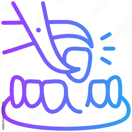 Tooth extraction icon for dental, website, application, printing, document, poster design, etc