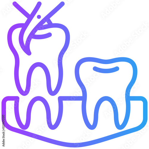 Tooth extraction icon for dental, website, application, printing, document, poster design, etc