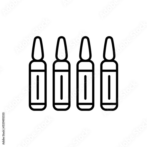 Editable stroke line icon of ampoule isolated on transparent background