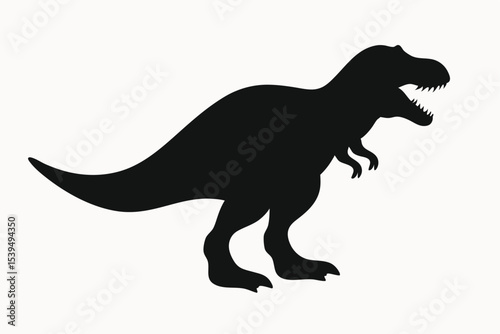 Tyrannosaurus Rex Silhouette Powerful Prehistoric Predator Vector Illustration