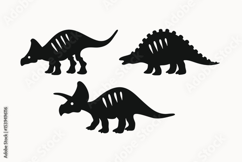 Silhouette Collection Triceratops and Ankylosaurus Dinosaurs