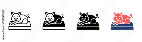 Pig icon sheet multiple style collection