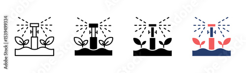 Irrigation icon sheet multiple style collection