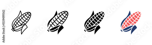 Corn icon sheet multiple style collection