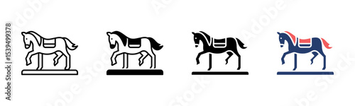 Horse icon sheet multiple style collection