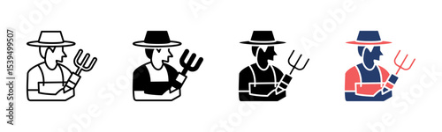 Farmer icon sheet multiple style collection