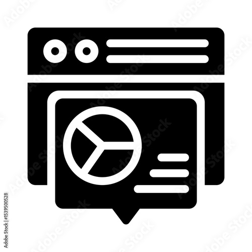 dialogue analytics glyph icon