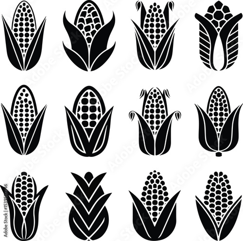 Silhouette corn vector design