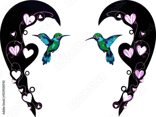 vector illustration of an abstract background with birds