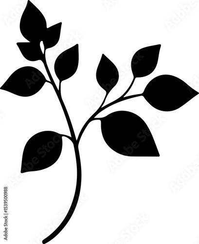 vector illustration of a branch with leaves