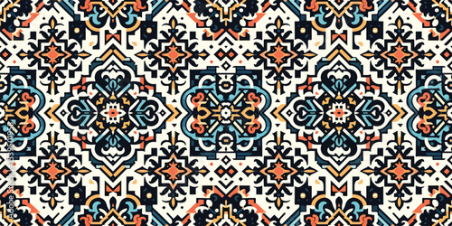 Andalusian Tile Art – Teal Sunset Intricacy
