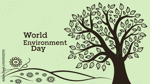 A vibrant, stylized graphic promoting World Environment Day Celebrated on June 5