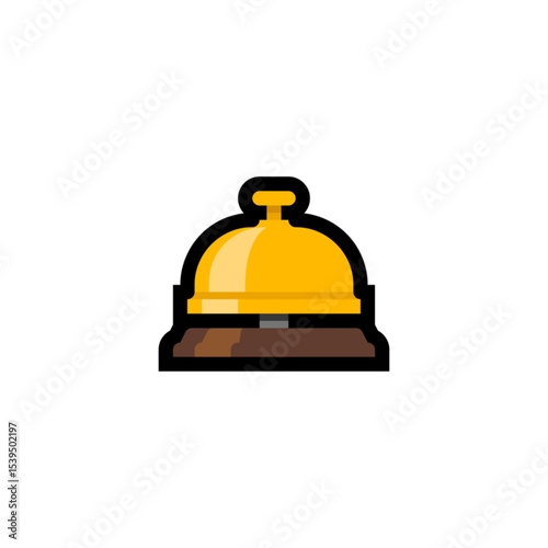 Gold Service Bell Icon, Reception, Hotel, Help