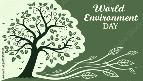 A vibrant, stylized graphic promoting World Environment Day Celebrated on June 5