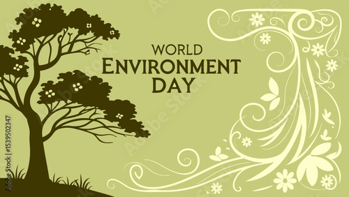 A vibrant, stylized graphic promoting World Environment Day Celebrated on June 5