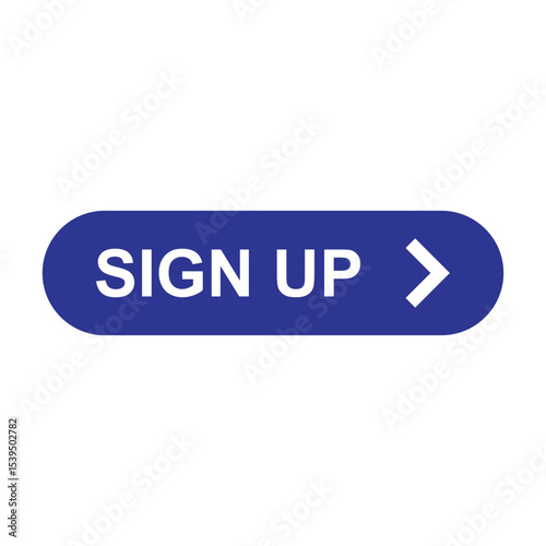 sign up button with arrow icon vector