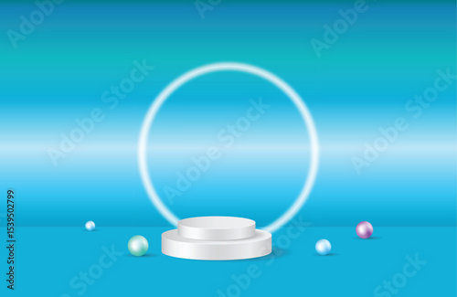 3d podium design and product review backdrop vector file.